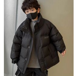 winter coat for boys, thicken warm parka, windproof overcoat, kids down cotton jacket for school