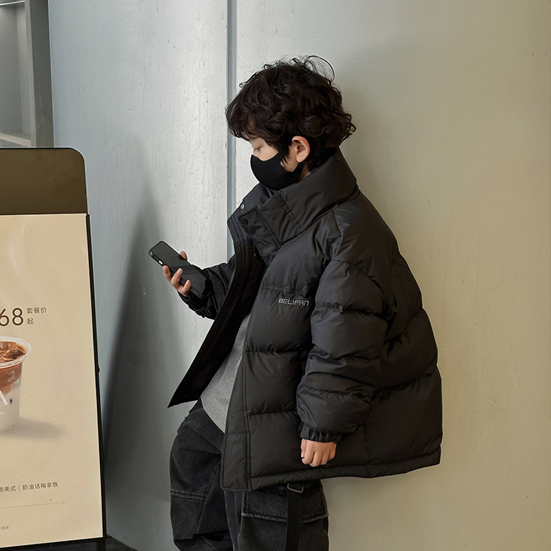 Winter Coat for Boys, Thicken Warm Parka, Windproof Overcoat, Kids Down Cotton Jacket for School