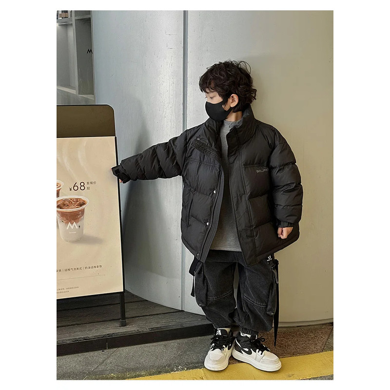 Winter Coat for Boys, Thicken Warm Parka, Windproof Overcoat, Kids Down Cotton Jacket for School