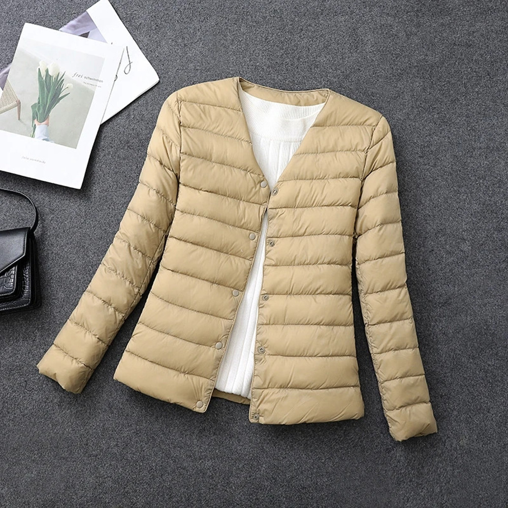 Womens Lightweight Down Jacket Matt Fabric Windbreaker Parka Warm Duck Down Coat 3