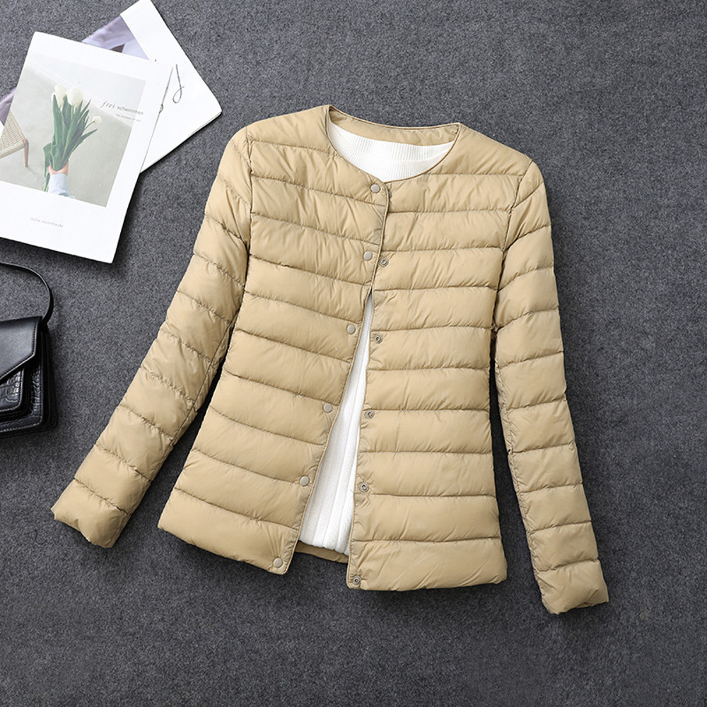 Womens Lightweight Down Jacket Matt Fabric Windbreaker Parka Warm Duck Down Coat 12