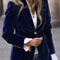 Blazers For Women Single Button Suit Collar Solid Color Long Sleeve Fashion Outerwear 7