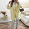 Elegant Womens Blazer Coat Long Sleeve Single Breasted Jacket With Flap Pockets Shoulder Pad Autumn 0