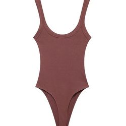women's sexy ribbed bodysuit, comfortable stretchy o neck tank top with snap button, fashion female playsuit