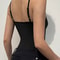 Womens Bodysuit, Sleeveless Shirring Camisole, Sexy Spaghetti Strap, Simple Basic Black for Vacation