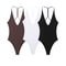 Sexy Backless Bodysuit, Chic V Neck Sling Top, Slim Fit Summer Body Suits for Women, High Street Fashion