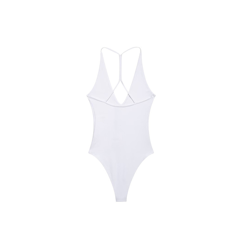 Sexy Backless Bodysuit, Chic V Neck Sling Top, Slim Fit Summer Body Suits for Women, High Street Fashion