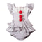 Baby Girl Costume Gray Joker Dress Romper Long Sleeve Layered Ruffled Outfit For Halloween Theme Pa 0