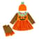 Pumpkin Print Halloween Romper Newborn Baby Girl Costume With Hat Leg Warmers Long Sleeve Dress 5