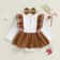 Man Embroidery Romper Set Infant Christmas Outfit Long Sleeve Dress And Bow Headband Newborn Baby G 2