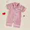 Cute Toddler Sleepwear, Baby Boy Girl Satin Pajama Set, Short Sleeve Button Up Shorts Jumpsuit
