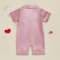 Cute Toddler Sleepwear, Baby Boy Girl Satin Pajama Set, Short Sleeve Button Up Shorts Jumpsuit