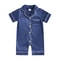 Cute Toddler Sleepwear, Baby Boy Girl Satin Pajama Set, Short Sleeve Button Up Shorts Jumpsuit