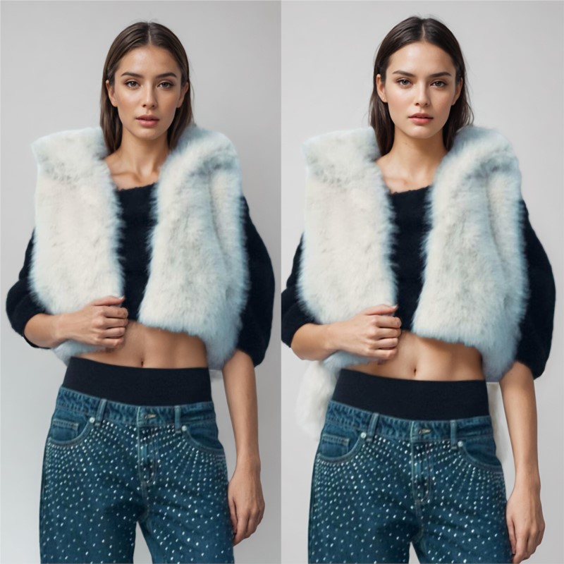 Women's Faux Fur Vest, Winter Street Style, Casual Outerwear Top for Cold Days