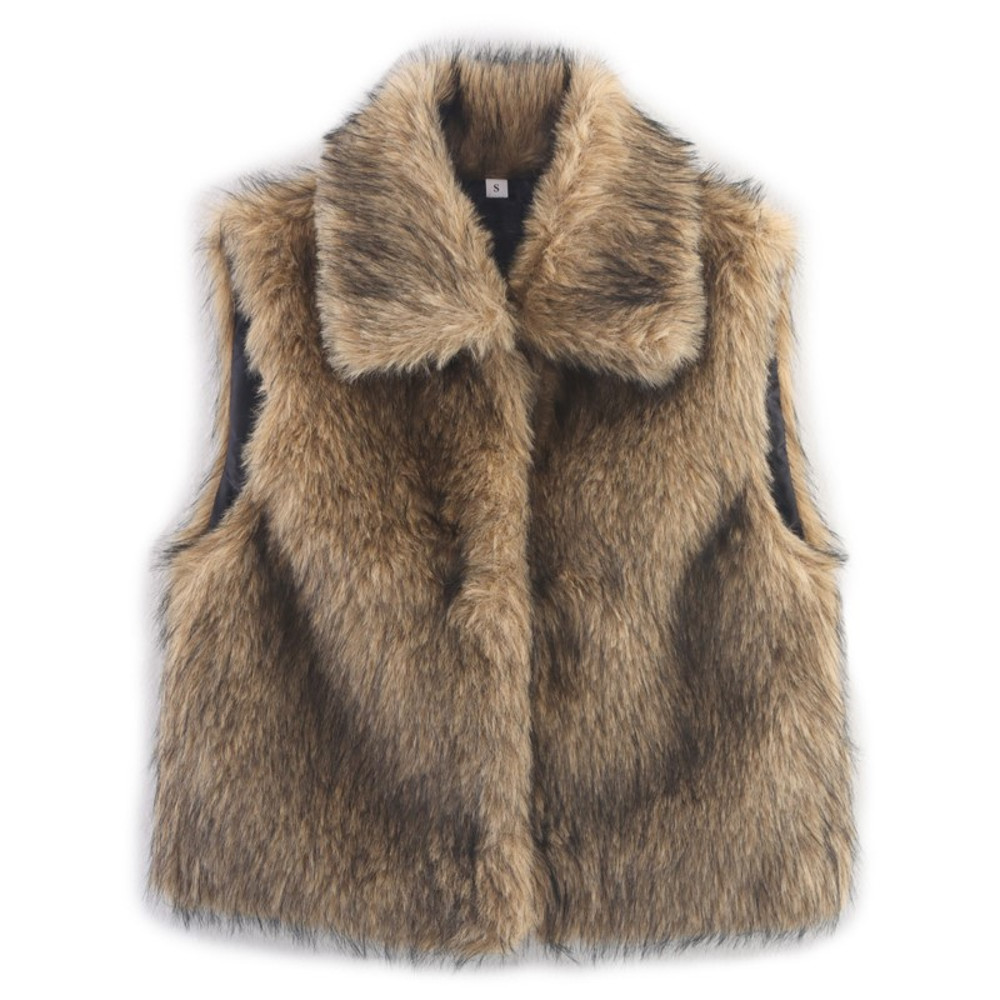Women's Faux Fur Vest, Winter Street Style, Casual Outerwear Top for Cold Days