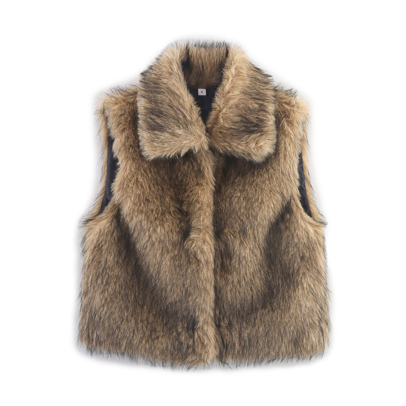 Women's Faux Fur Vest, Winter Street Style, Casual Outerwear Top for Cold Days