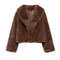 New Item, Women's Loose Fur Short Coat, Warm Lapel Long Sleeved Coat for Autumn and Winter
