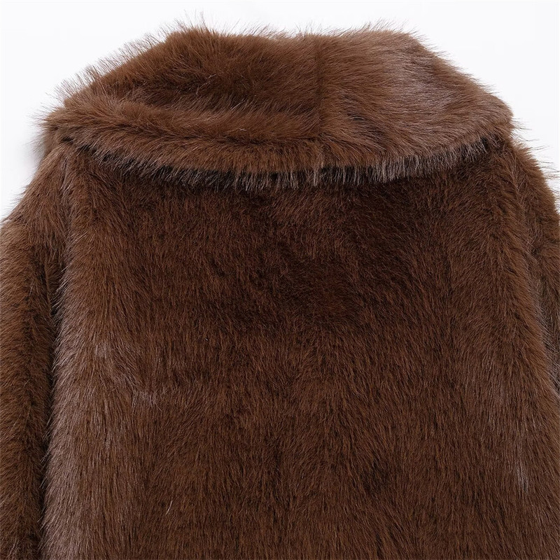 New Item, Women's Loose Fur Short Coat, Warm Lapel Long Sleeved Coat for Autumn and Winter