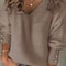 Women's Plus Size Sweater, Ribbed Knit Pullover, Soft Elastic V Neck, Basic Versatile Autumn Knitwear