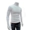 Men's Turtleneck Sweater, Thin Knitted Pullover for Spring and Autumn, Cotton Clothing in Black and White Tops