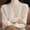Womens Merino Wool Sweater O Neck Long Sleeve Pullover Spring Autumn Winter Basic Jumper Knitwear T 6