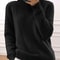 Ribbed Pullover Sweater High Neck Long Sleeve Stranded Knit Casual Wear For Autumn And Winter 0