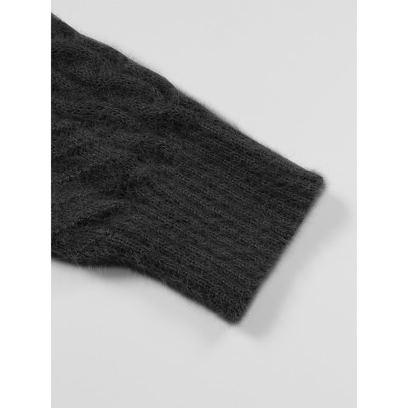 Ribbed Pullover Sweater High Neck Long Sleeve Stranded Knit Casual Wear For Autumn And Winter 4