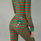 Sexy Christmas Pajamas for Women, Bodycon Romper Jumpsuit, Striped Print Loungewear, Long Sleeve Sleepwear Playsuit