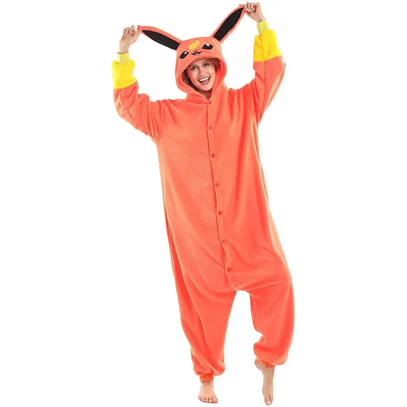Miniso Flareon Kigurumi, Anime Cosplay Costume, One Piece Pajamas For Women and Men, Halloween Christmas Gift