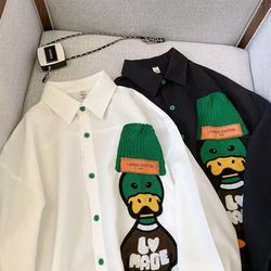 men's embroidered loose fit shirt, vintage artistic long sleeve, casual jacket, design sensibility