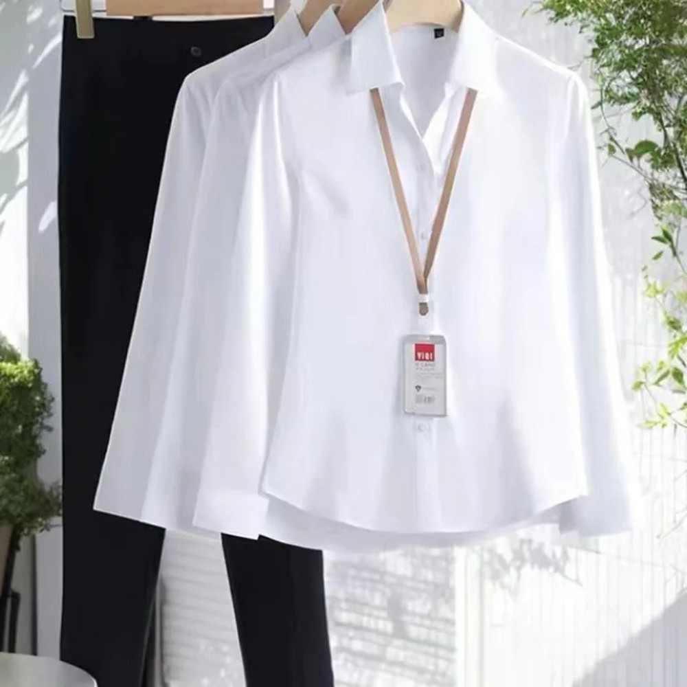 Professional Womens Short Sleeve Black Shirt High Elasticity Business Casual Workwear New Summer St 2