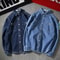 Vintage Denim Shirt for Men, Long Sleeve Loose Fit, Casual Jacket, Distressed Workwear Top