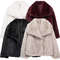 Luxurious Winter Faux Fur Coat For Women Warm Plush Fluffy Jacket Autumn Outerwear In Red Gray Blac 4