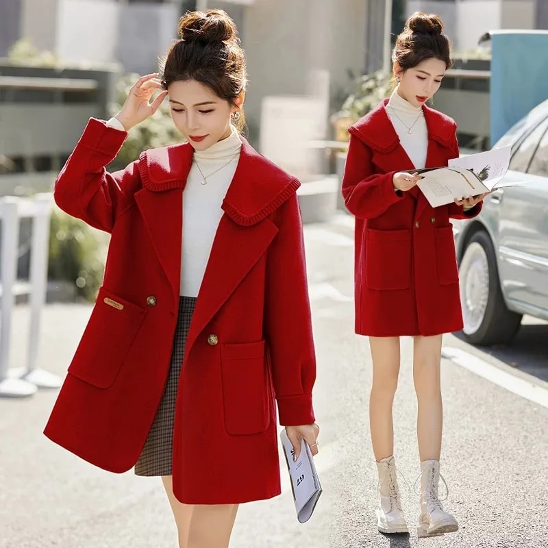 Stylish Autumn Winter Woolen Coat, Versatile Plus Size Outerwear, Trendy and Small Size Friendly, Full Sleeve Fashion