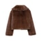 Women's Solid Color Fur Coat, Loose Fit Short Jacket for Autumn and Winter, Warm Lapel Long Sleeve New Fashion