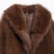 Women's Solid Color Fur Coat, Loose Fit Short Jacket for Autumn and Winter, Warm Lapel Long Sleeve New Fashion
