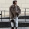 Chic Women's Furry Coat, Loose Fit with Stand Up Collar, Thick Warm Winter Outerwear, Solid Color Fashion