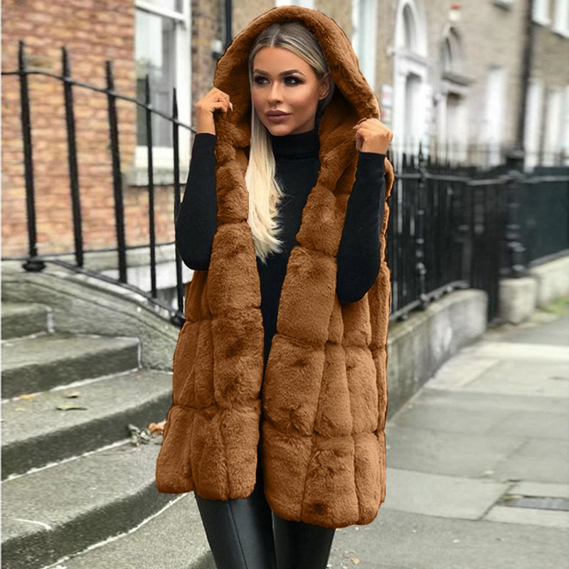 New Women's Imitation Fur Hooded Vest, Cozy Winter Fashion, Autumn Layering Piece