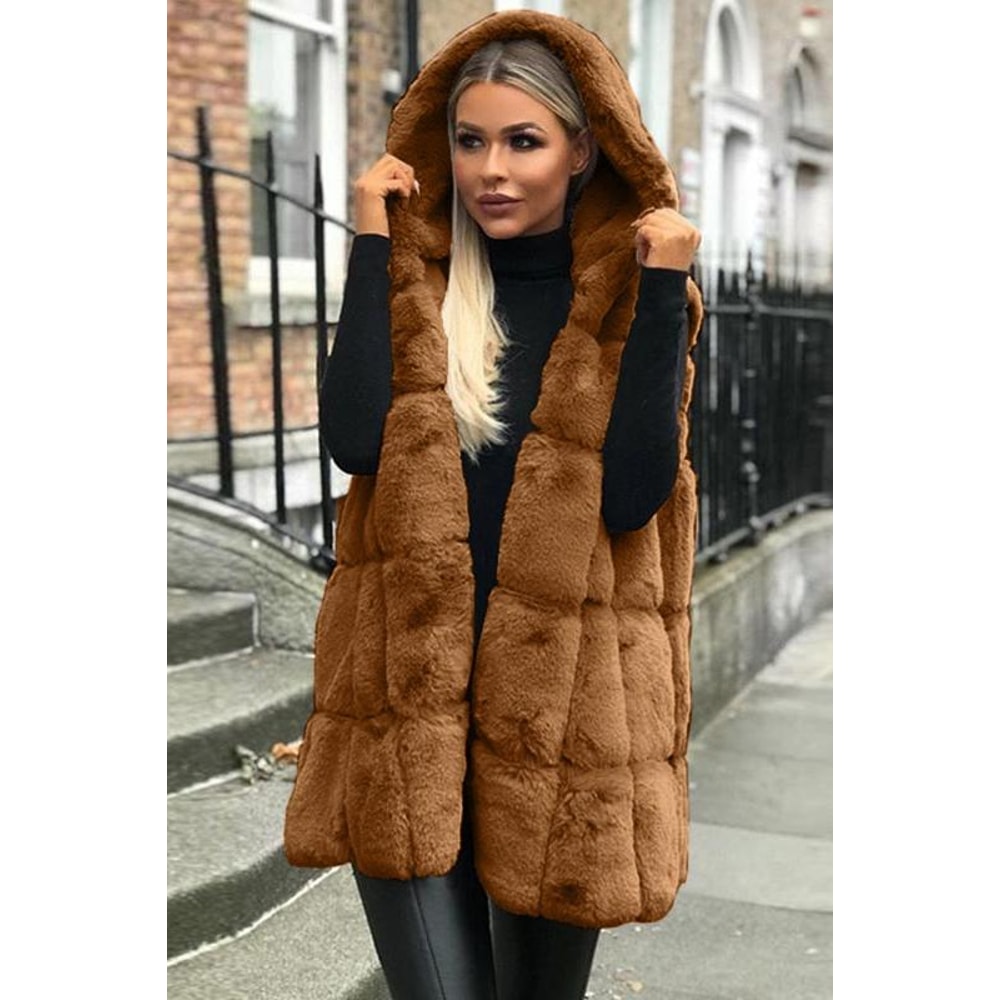 New Women's Imitation Fur Hooded Vest, Cozy Winter Fashion, Autumn Layering Piece