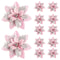 Artificial Flower Ornaments Merry Glitter Pink Christmas Flowers Tree Christmas Decoration For Home 6