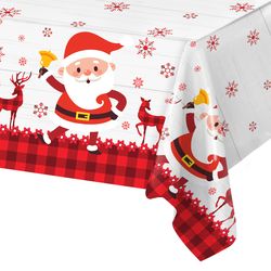 merry christmas decors for home, santa claus elk deer tablecloth, navidad natal table cover, new year gift ornament