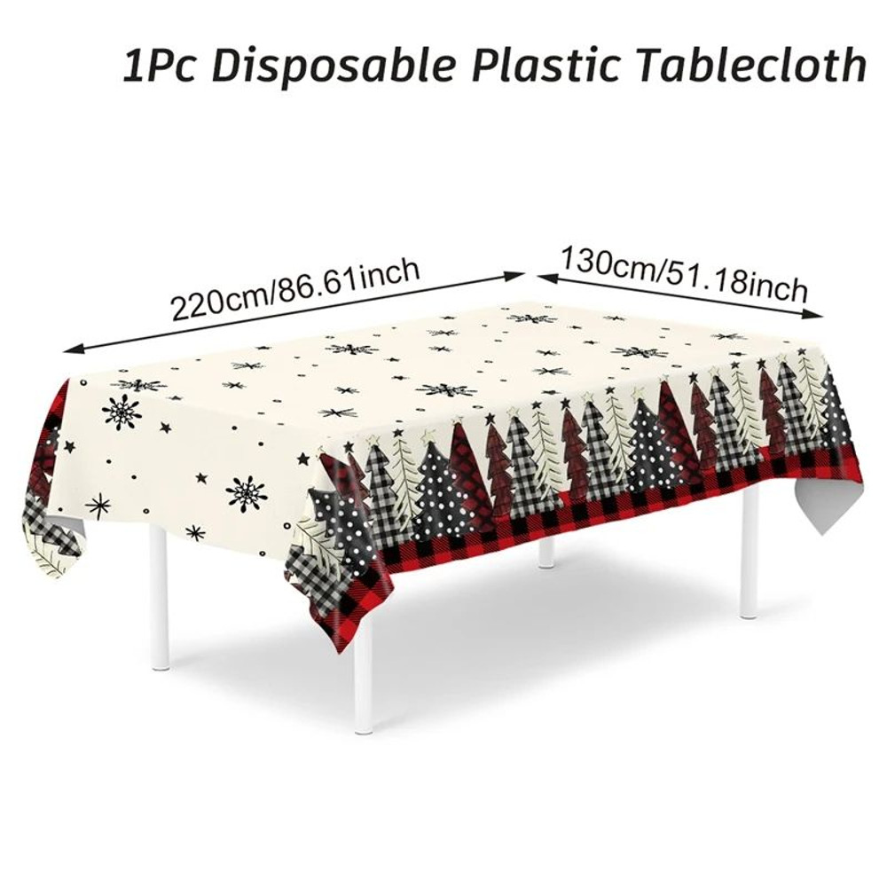 Merry Christmas Decors For Home Santa Claus Elk Deer Tablecloth Navidad Natal Table Cover New Year  8