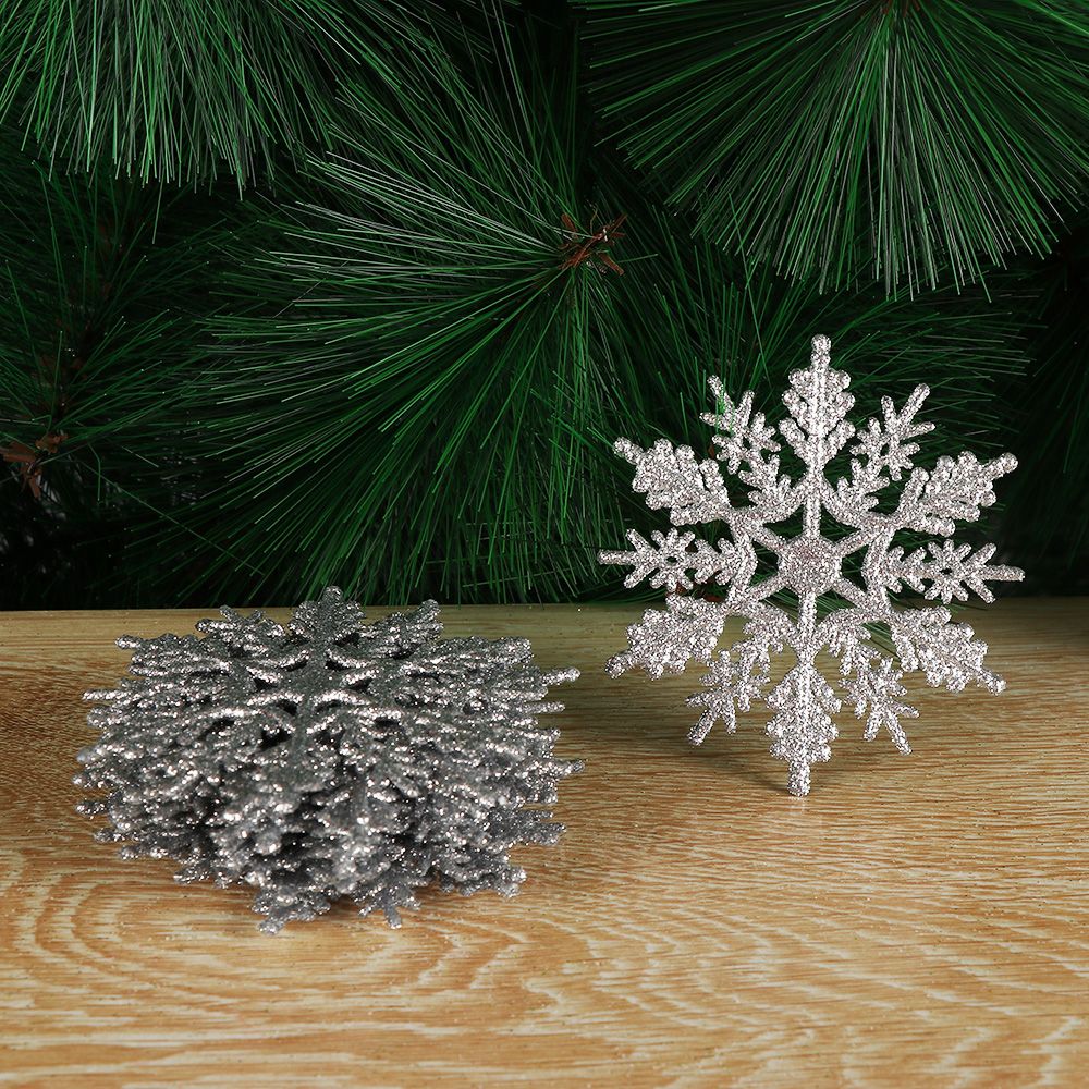 Glitter Snowflake Pendant Party Ornaments, Vivid Bauble DIY Craft Hanging, Christmas Tree Decor