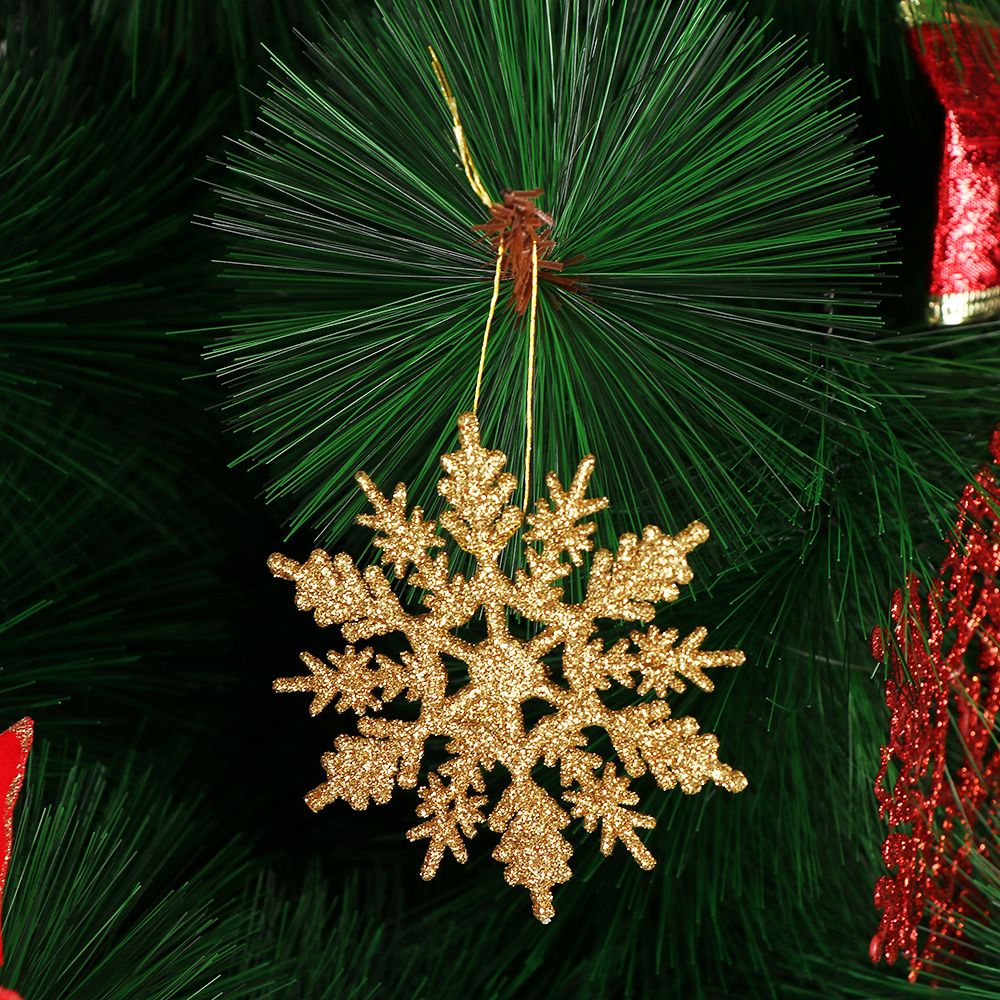 Glitter Snowflake Pendant Party Ornaments, Vivid Bauble DIY Craft Hanging, Christmas Tree Decor