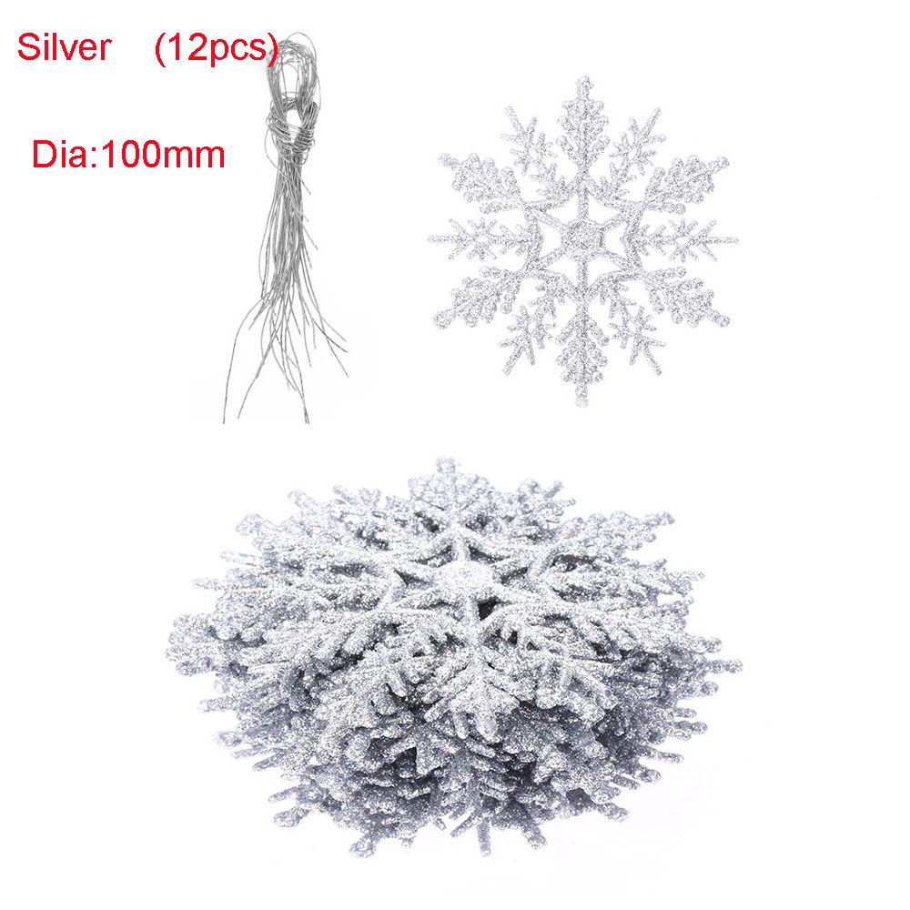 Glitter Snowflake Pendant Party Ornaments, Vivid Bauble DIY Craft Hanging, Christmas Tree Decor