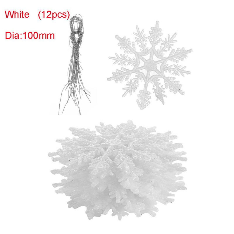 Glitter Snowflake Pendant Party Ornaments, Vivid Bauble DIY Craft Hanging, Christmas Tree Decor