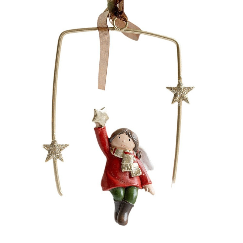 Three-dimensional Christmas Tree Pendant, Retro Bell Resin Pendant, New Christmas Decoration, Holiday Decorative Gift