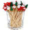 Bamboo Stick Christmas Santa Snowman, Elk Angel Skewer, Party Disposable Decoration, Fruit Dessert Food Toothpicks