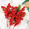 Fake Berries Pearl Beads Artificial Red Cherry Stamen DIY Christmas Wreath Holiday Party And New Ye 3