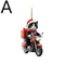 Cartoon Motorcycle Cat Acrylic Pendant Riding Kitten Flat Ornament Christmas Tree And Car Hanging D 3
